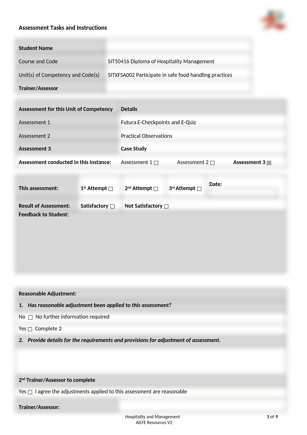 SITXFSA002 AT 3 Case Study.docx_dccn5e9mzfi_page1