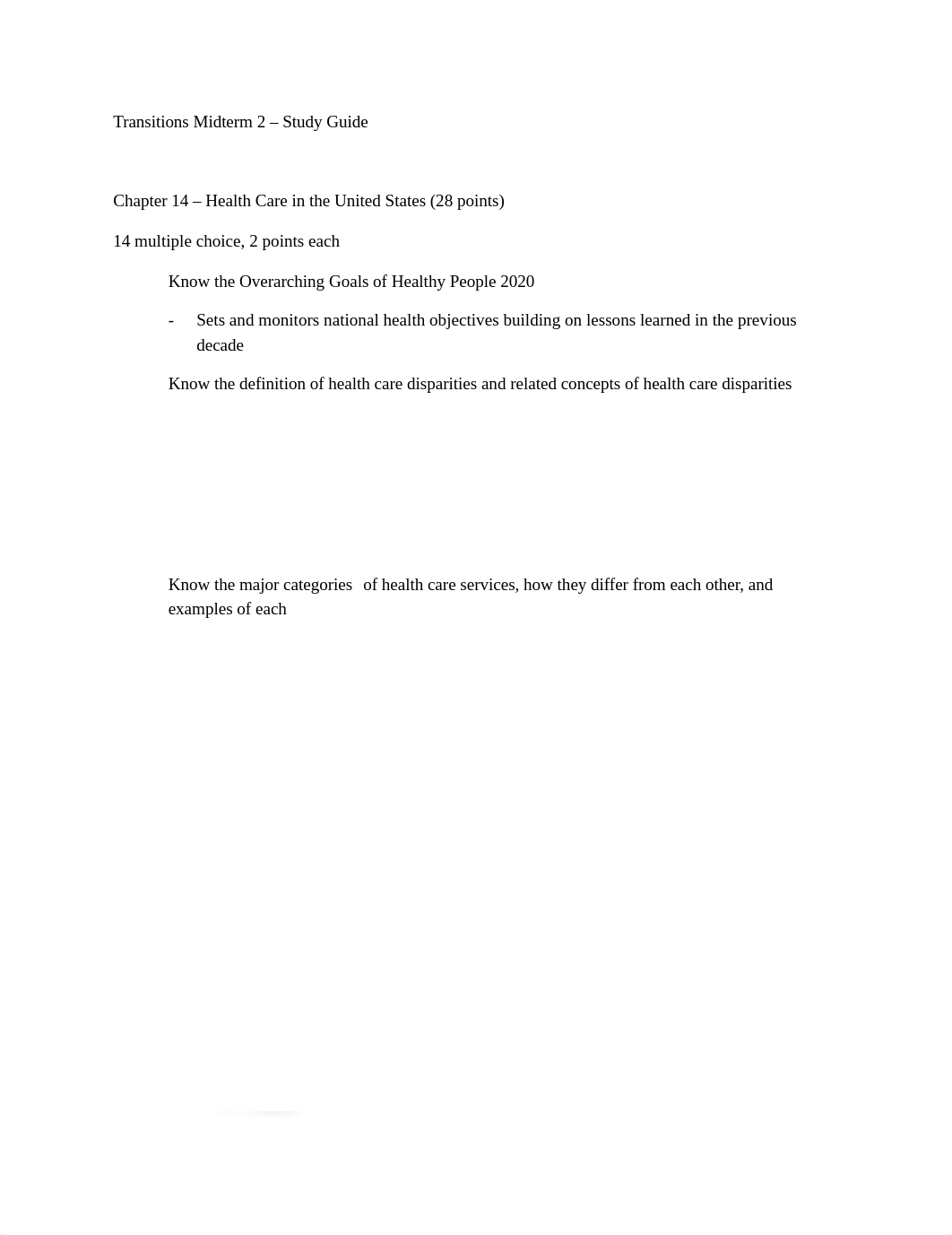 Transitions to Nursing - Midterm 2 Study Guide.docx_dcd34ibbxty_page1