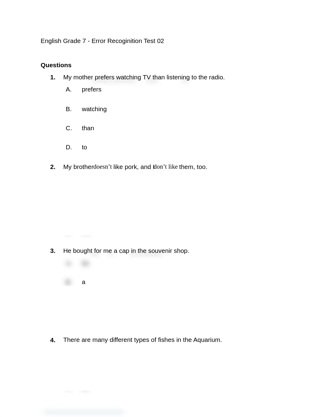 English Grade 7 - Error Recoginition Test 02.pdf_dcdbfayajf4_page1