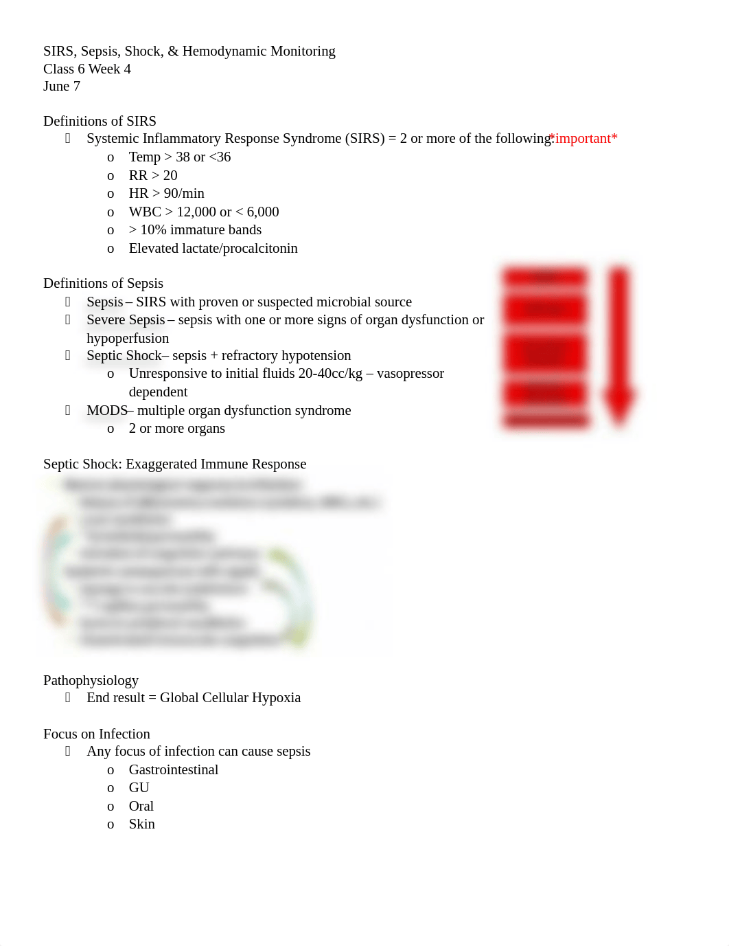 MedSurg II SIRS, Sepsis, Shock, & Hemodynamic Monitoring Class 6 Week 4.docx_dcdq10ep5gv_page1