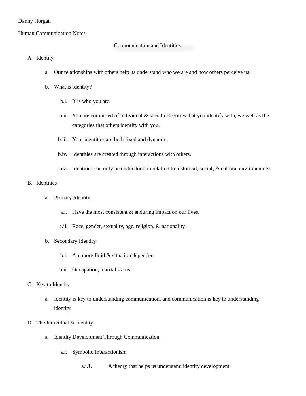 Human Communication Communication and Identities Notes_dcdr2b9djv6_page1