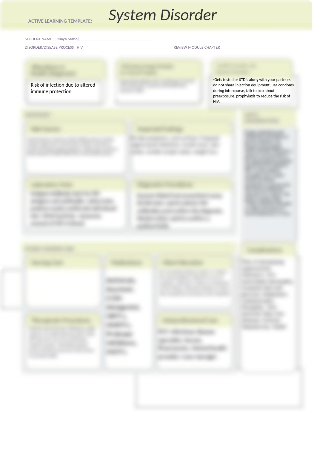 ATI HIV  system disorder template (1) (1).docx_dcdta2mw5gn_page1