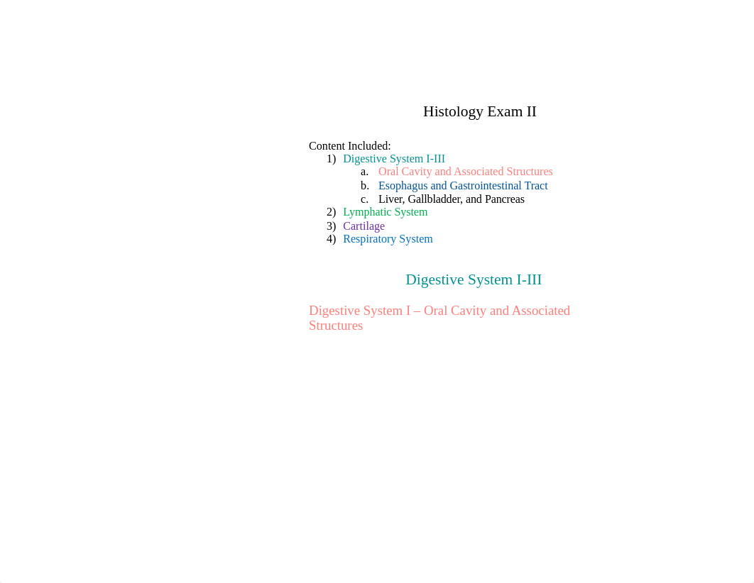 Histology Exam II - Complete Review .docx_dcdwinfg62k_page1