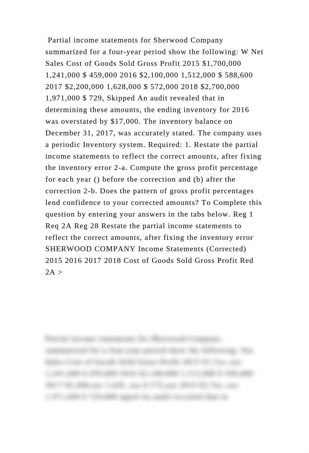 Partial income statements for Sherwood Company summarized for a four-.docx_dcdzmq9y6ws_page2