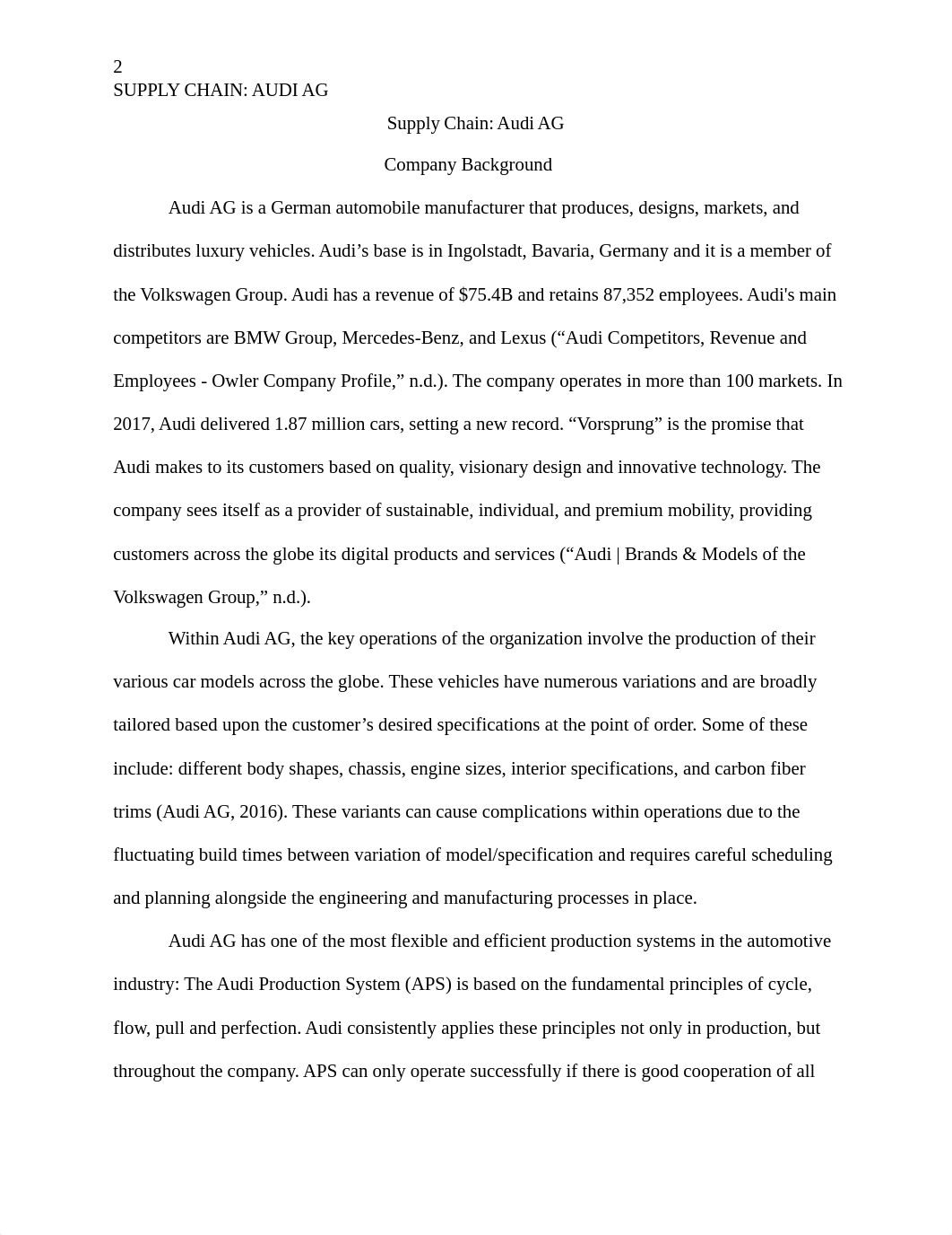 MBE 580 Supply Chain Audi paper.docx_dce2t6cjsz2_page2