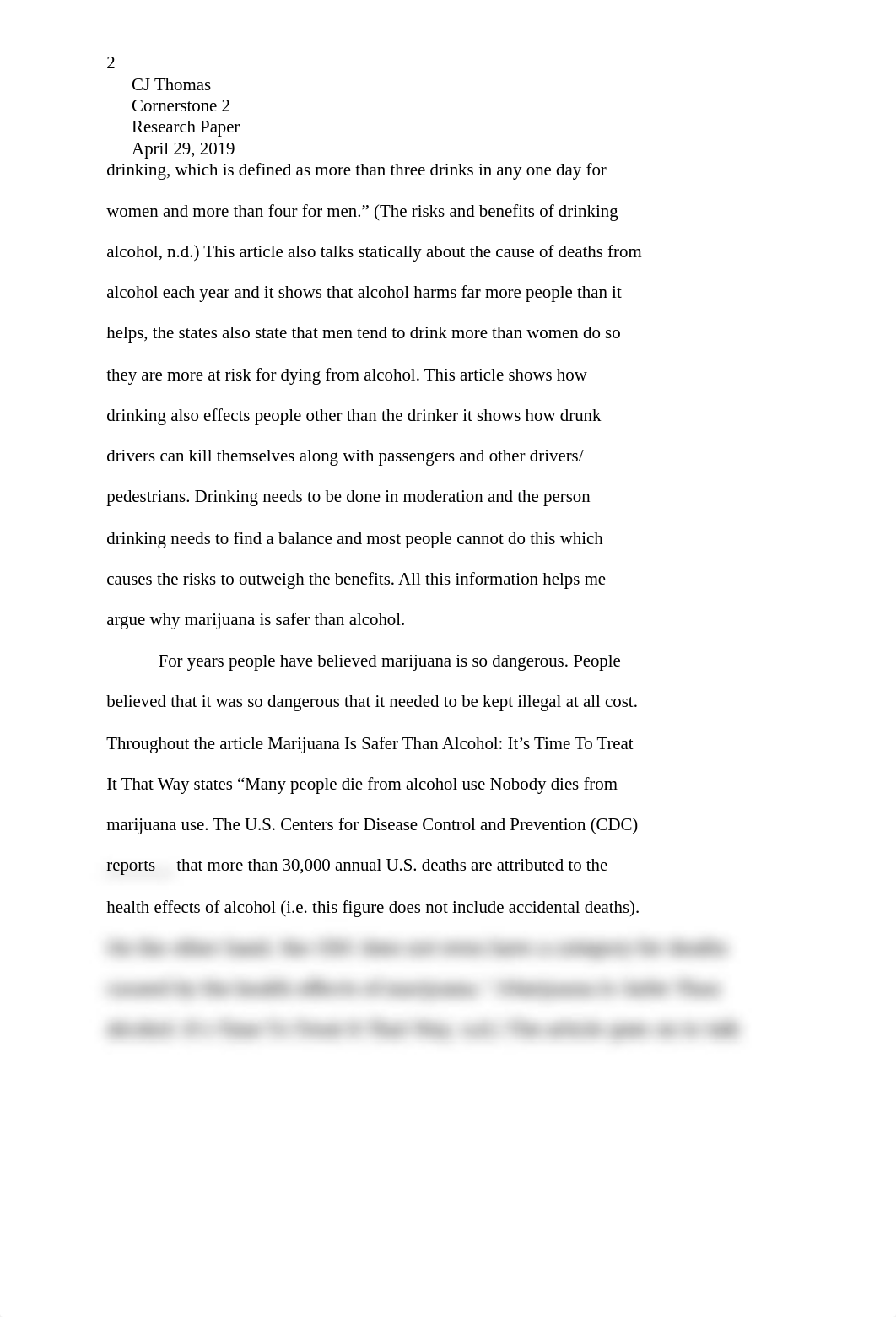 Is Marijuana safer than alcohol Research Paper first draft.docx_dceeyiqy6jm_page2