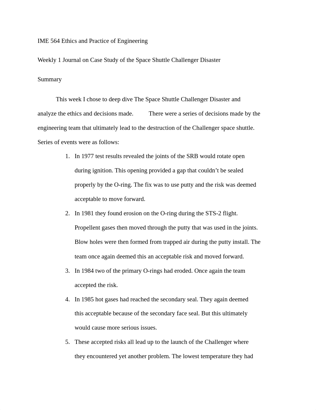 IME 564 Journal Week 1 - Challenger Shuttle Disaster.docx_dceum40ypxe_page1