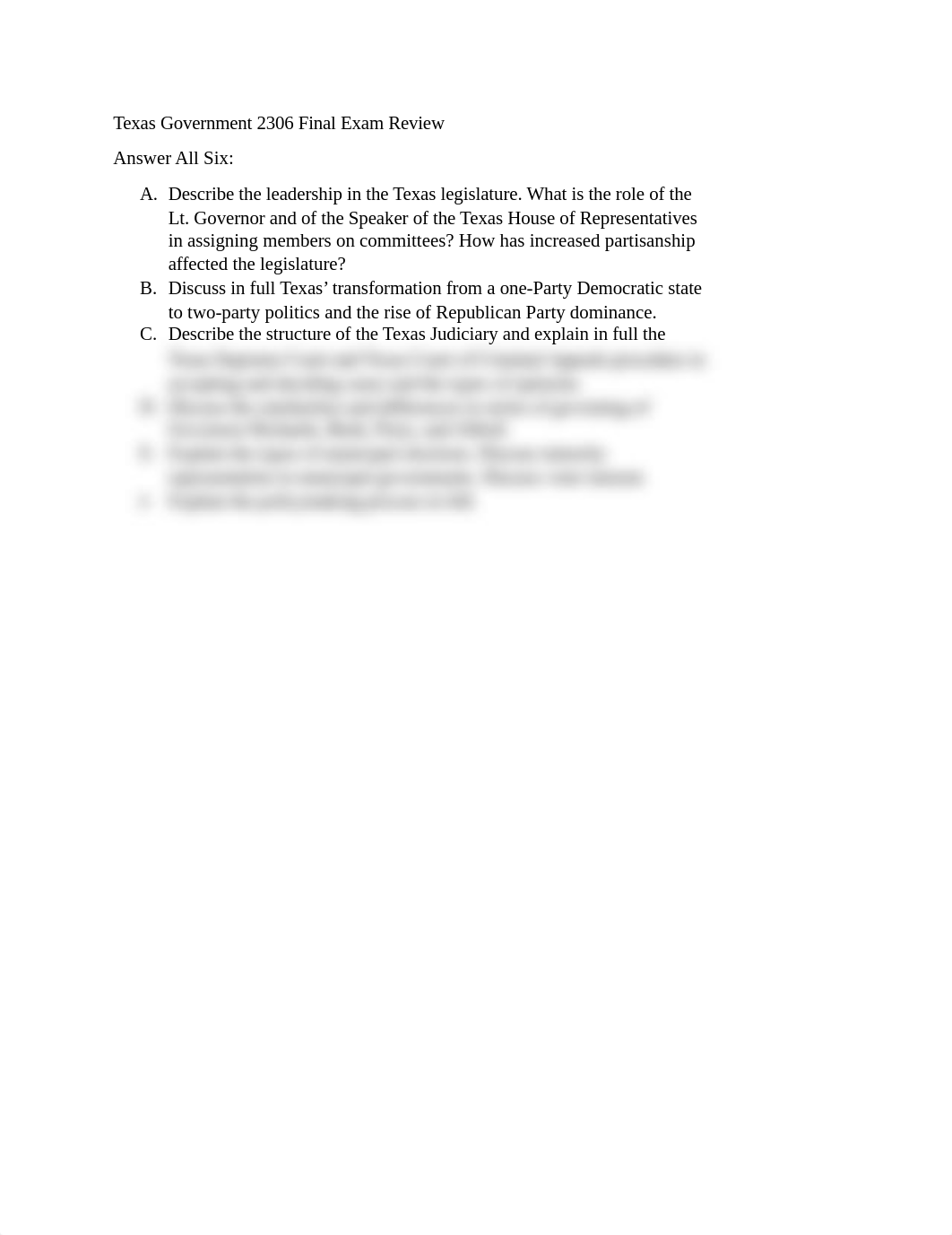 Texas Government 2306 Final Exam Review.docx_dcf30ujh70c_page1