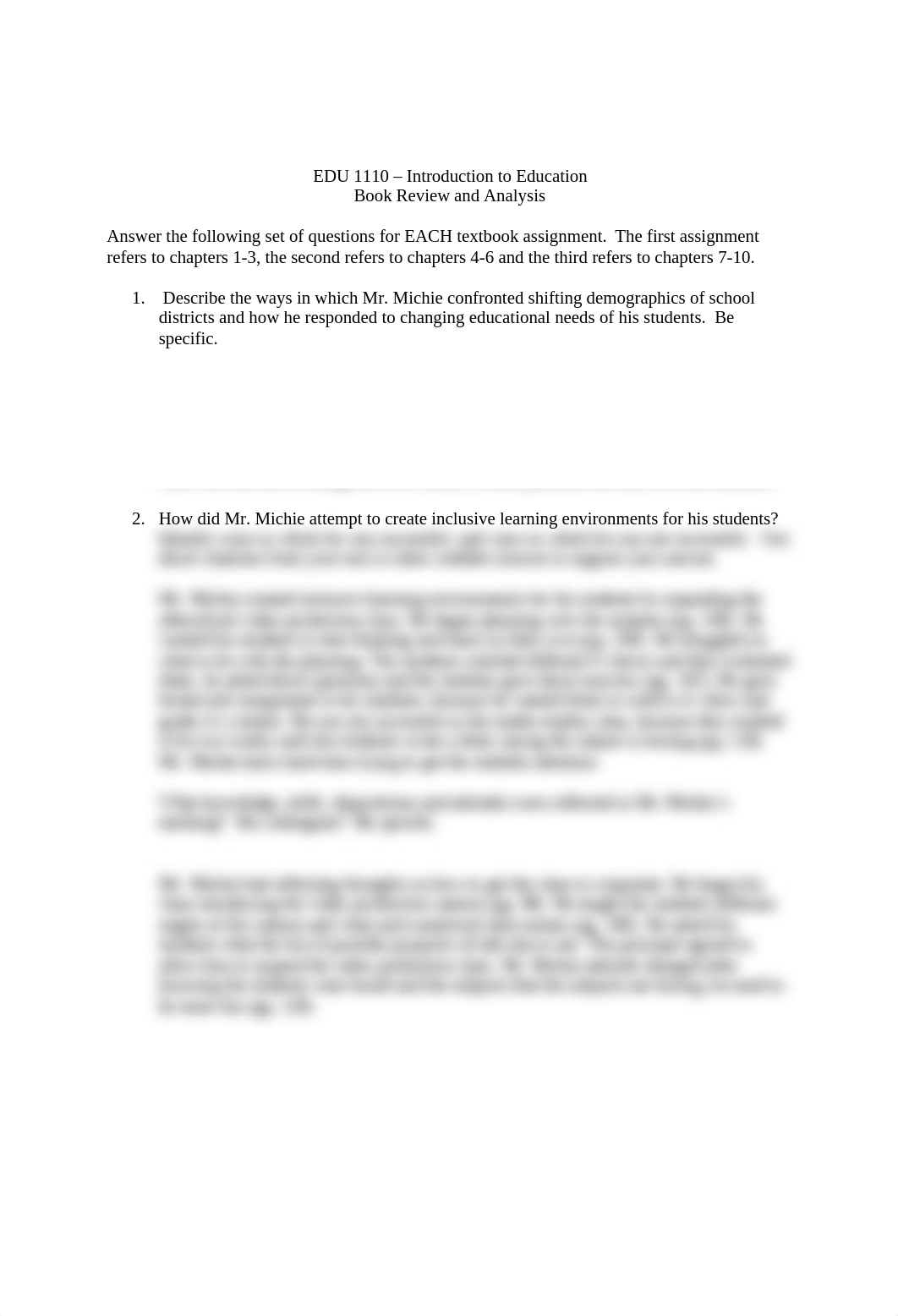 EDU 1110 Michie Book Review (1) 6-10 q&a second half of the book..docx_dcf37in6jw1_page1