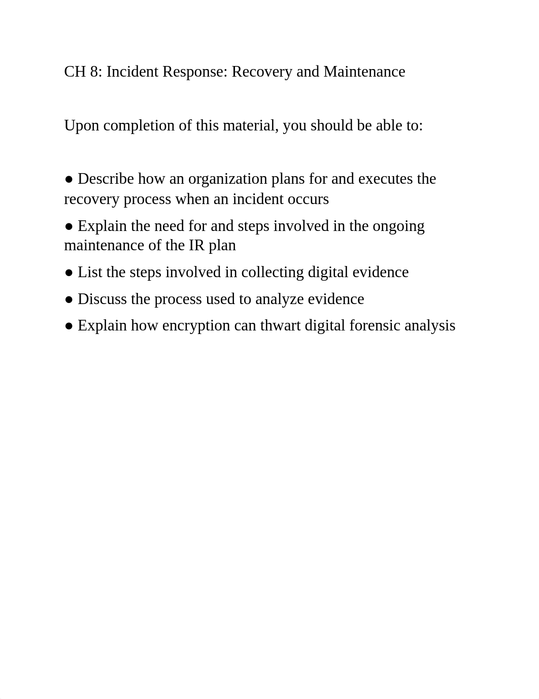 Principles of Incident Response and Disaster Recovery Chapter 8.docx_dcfbfivtfz3_page1