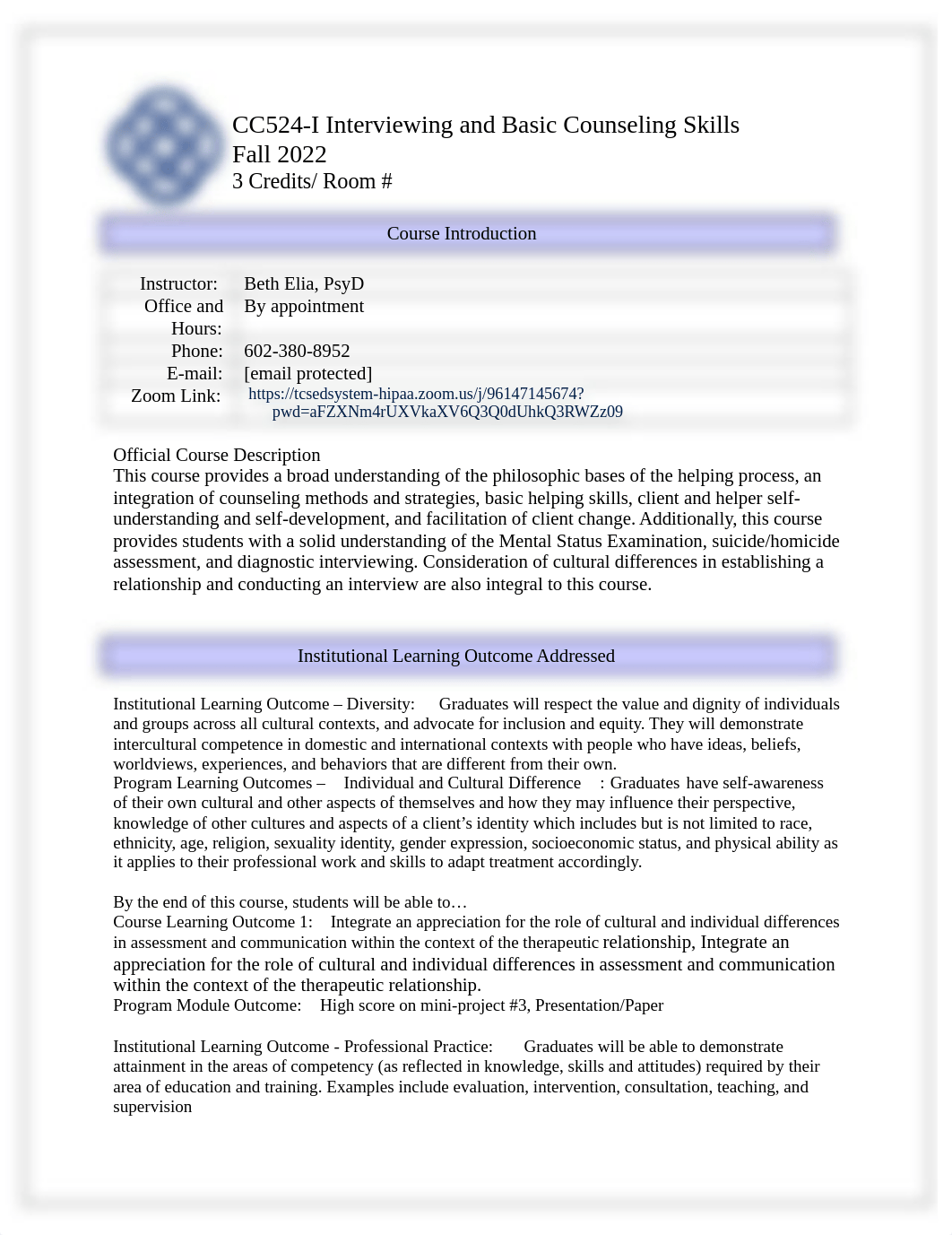 CC524 Interviewing & Basic Counseling Skills Syllabus Fall 2022.docx_dcfzv51dmsj_page1