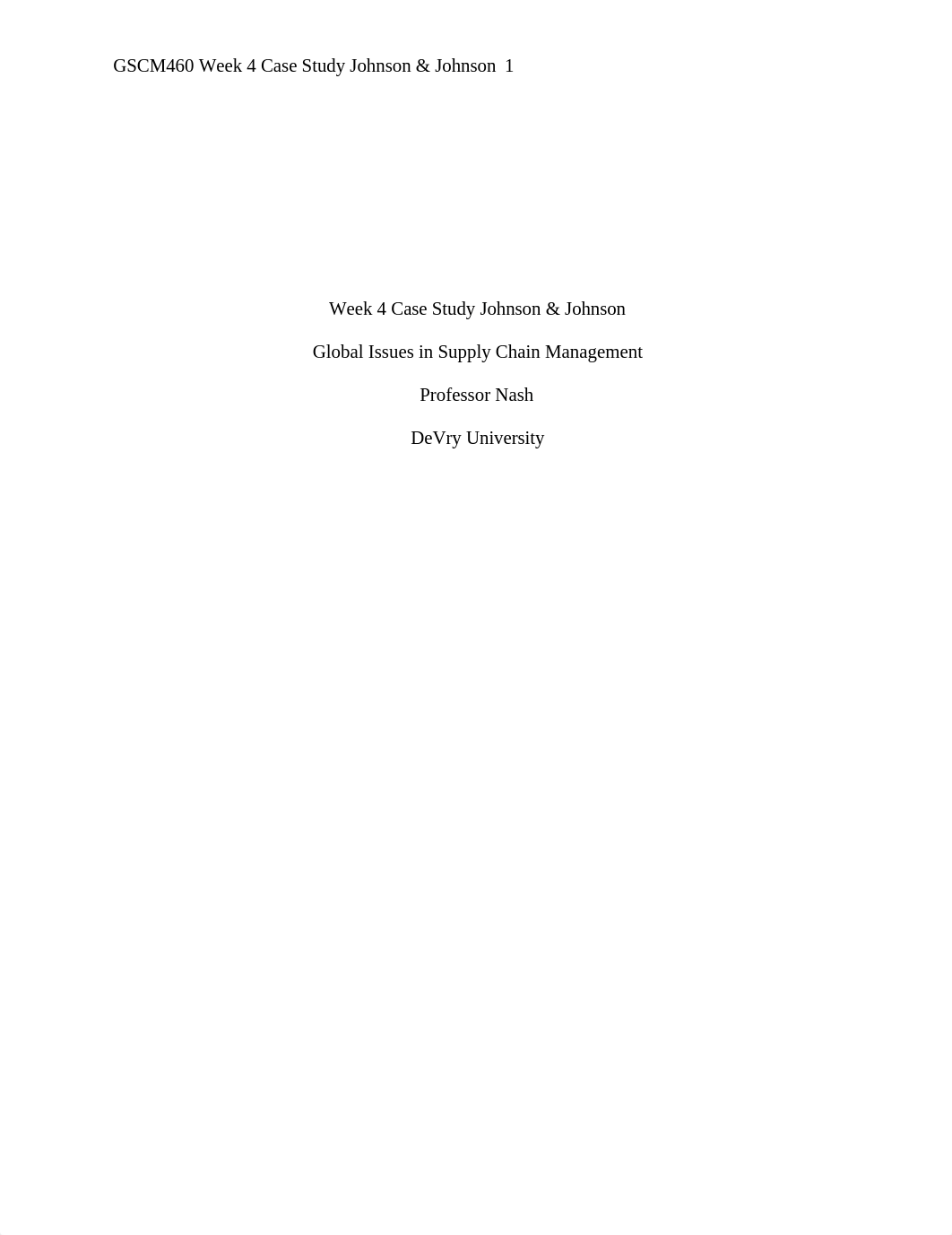 Week 4 Case Study Johnson & Johnson  .docx_dcg8wljmzwj_page1