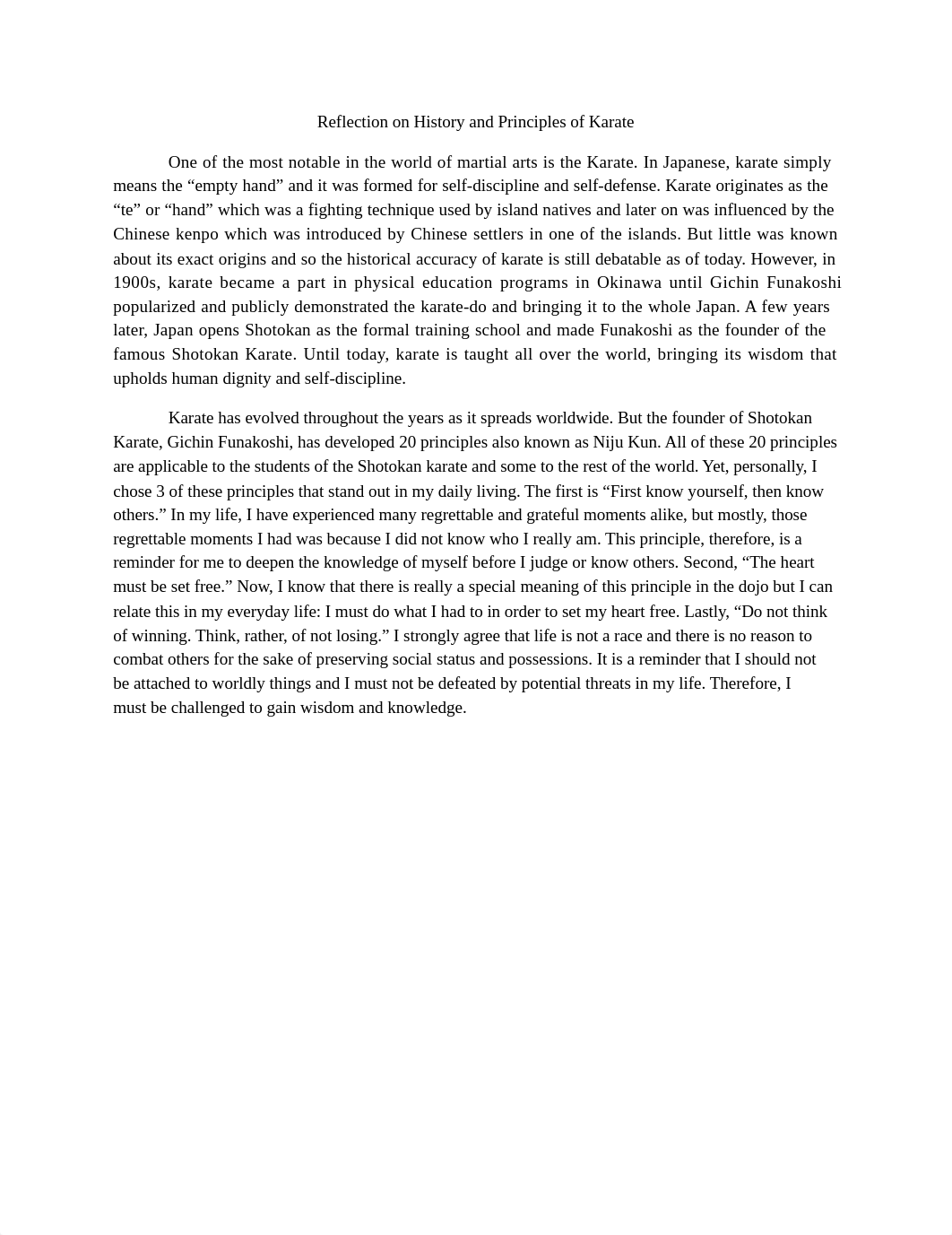 Reflection on History and Principles of Karate.docx_dcgerp4isu1_page1