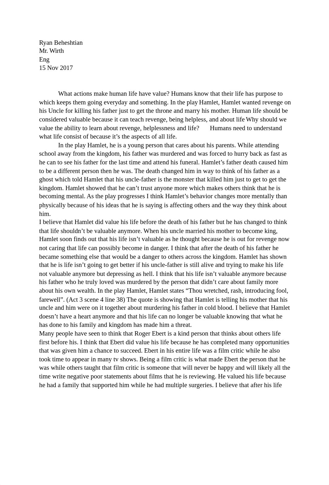 Copy of Ryan Beheshtian - The Value of Life Essay_dch85awllkf_page1