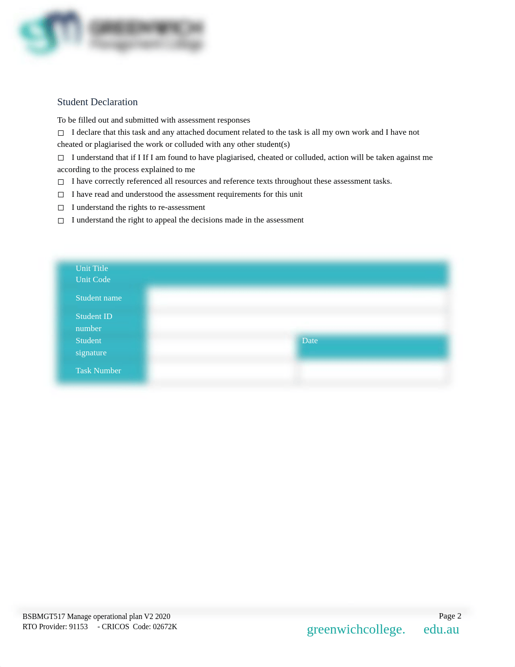 BSBMGT517 Manage operational plan - Assessment Task 3.pdf_dchbzbk8di4_page2