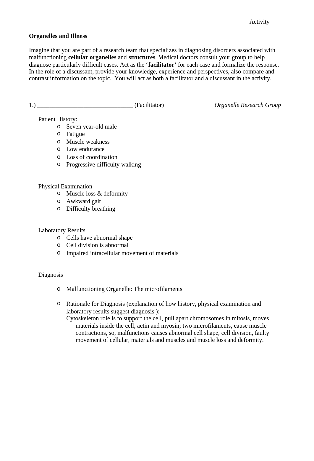 Activity Organelles and Illness.doc_dchge56mjwo_page1