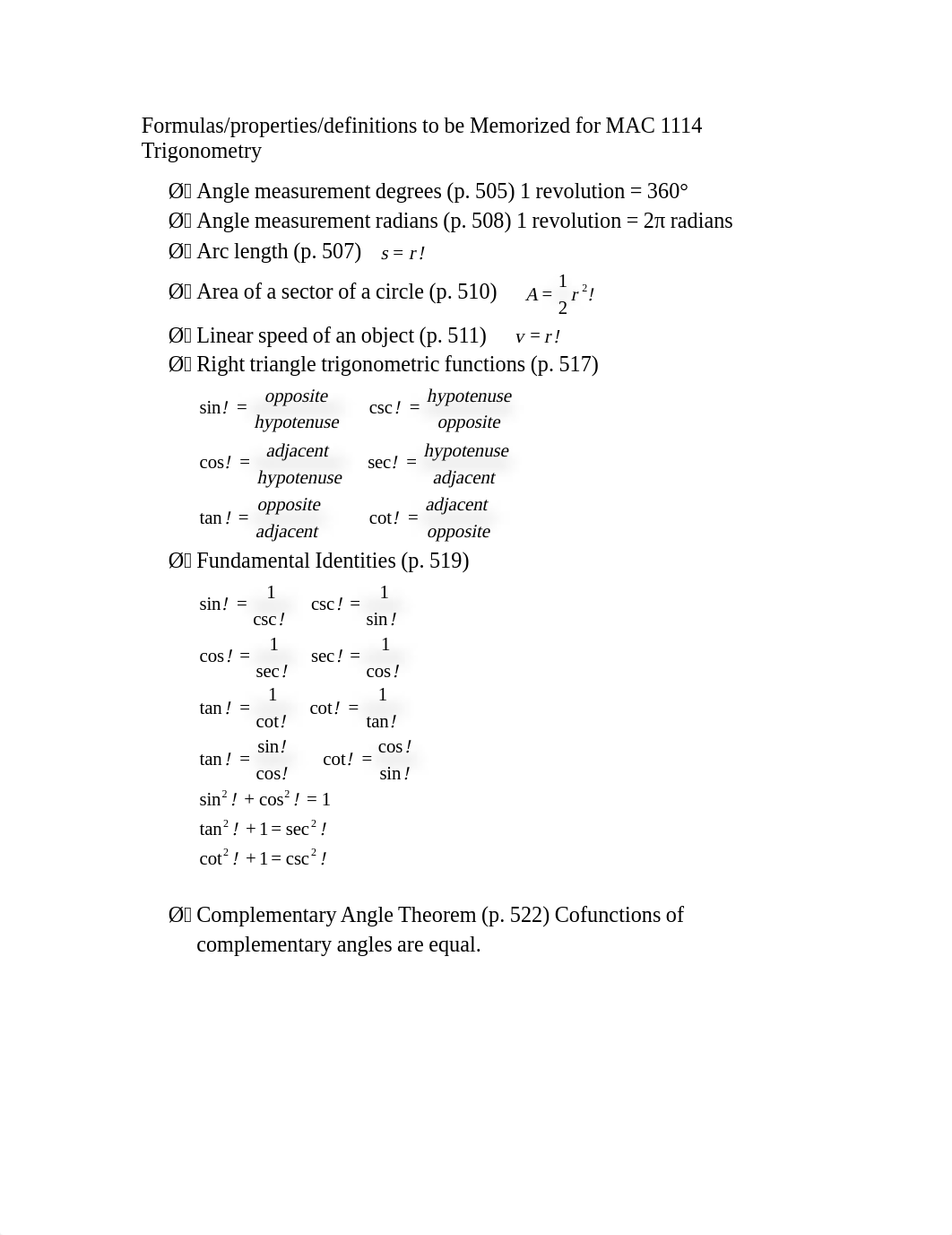 Formulas to be Memorized for MAC 1114 Trig_dchlxs2tev9_page1