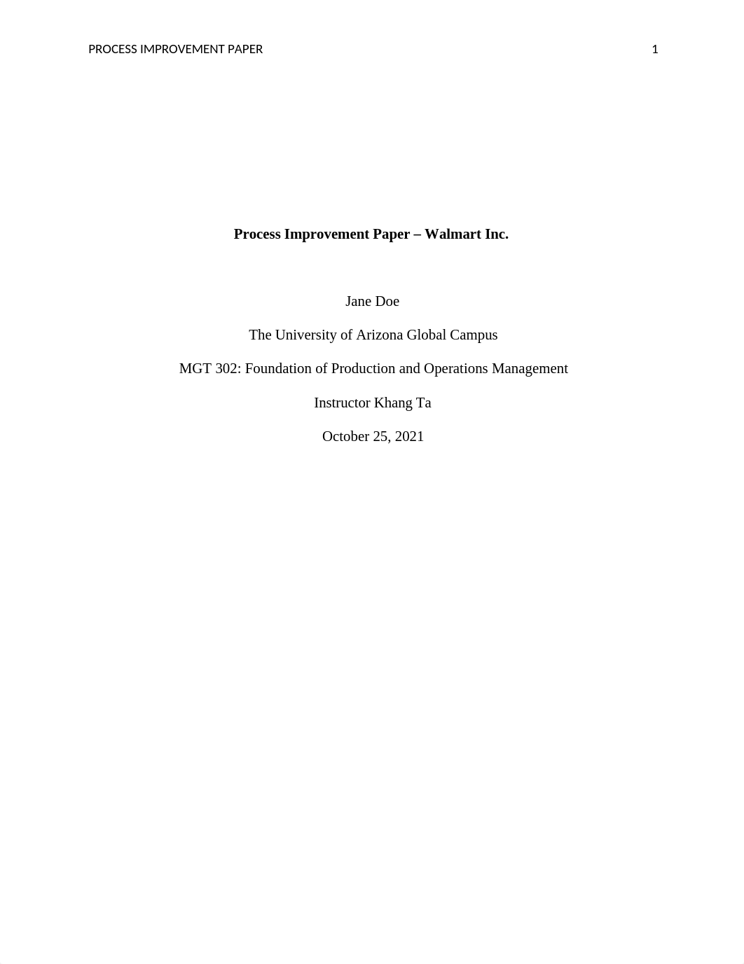 MGT 302 Week 4 Assignment Process Improvement Paper - Walmart Inc.docx_dcht3stt3cu_page1