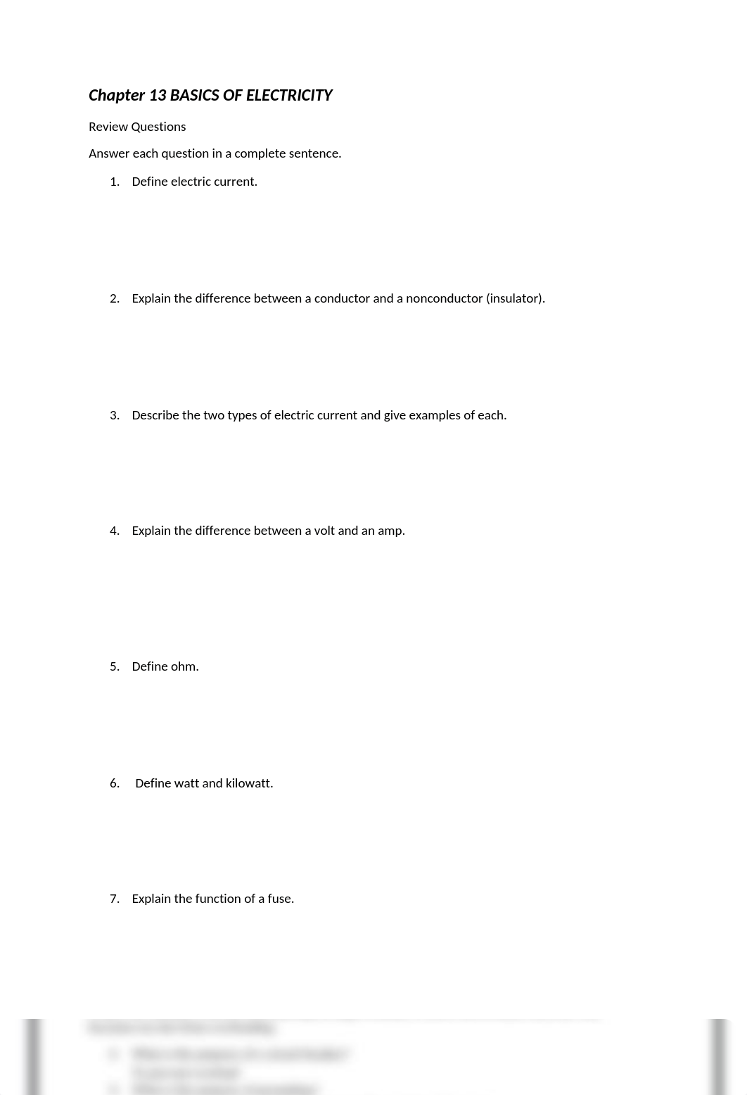 Chapter 13 BASICS OF ELECTRICITY Review Questions.docx_dchtnxzeoae_page1