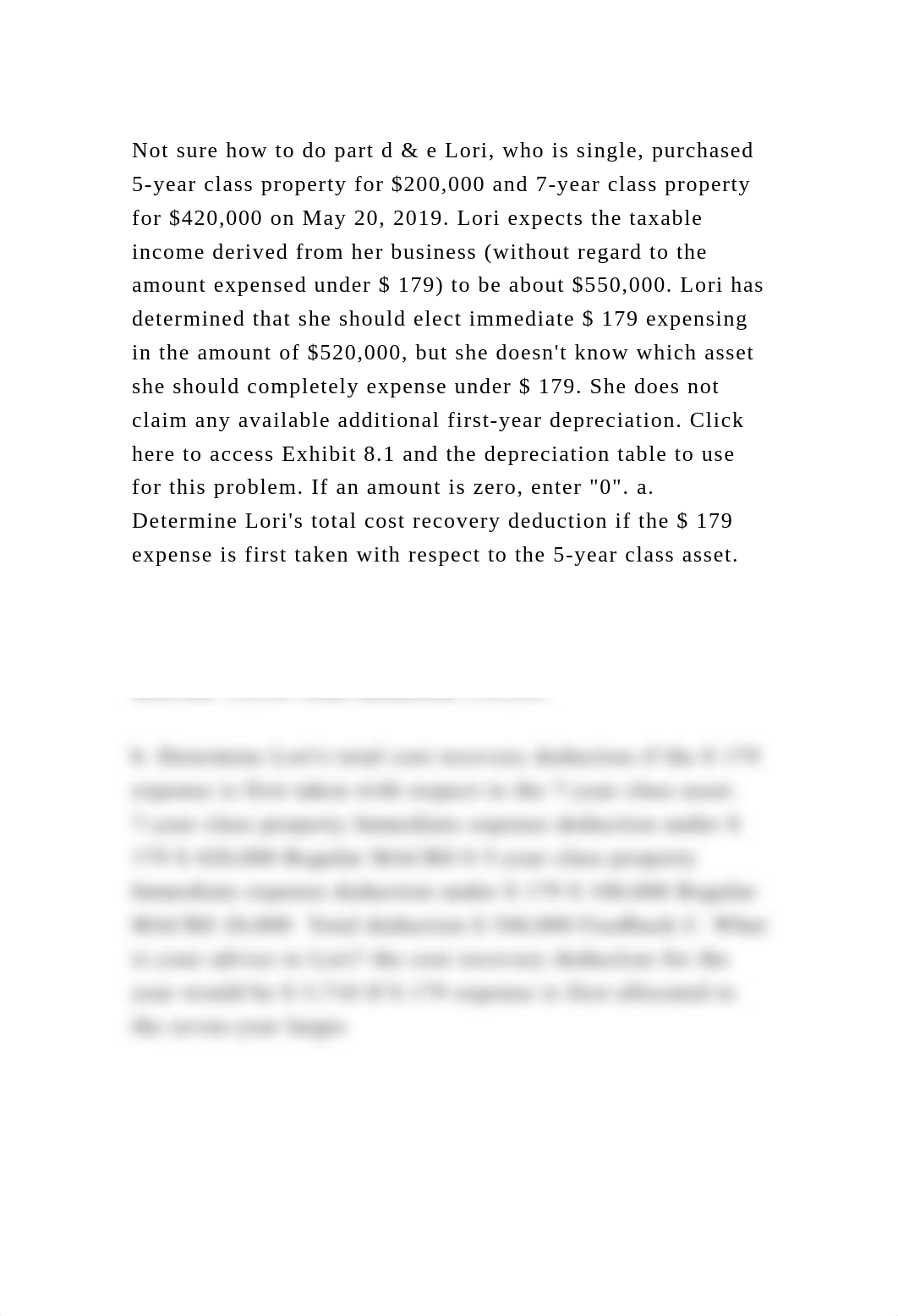 Not sure how to do part d & e Lori, who is single, purchased 5-year .docx_dcivyg250w9_page2