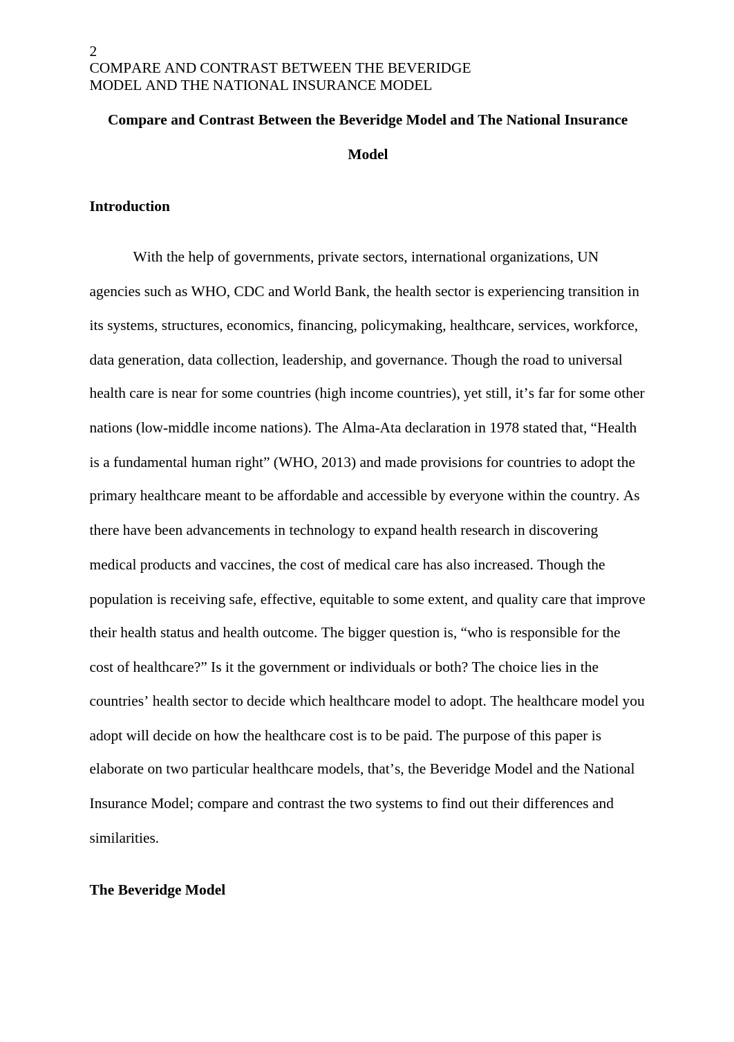 Compare and Contrast Between the Beveridge Model and The National Insurance Model.docx_dcixeohjuux_page2