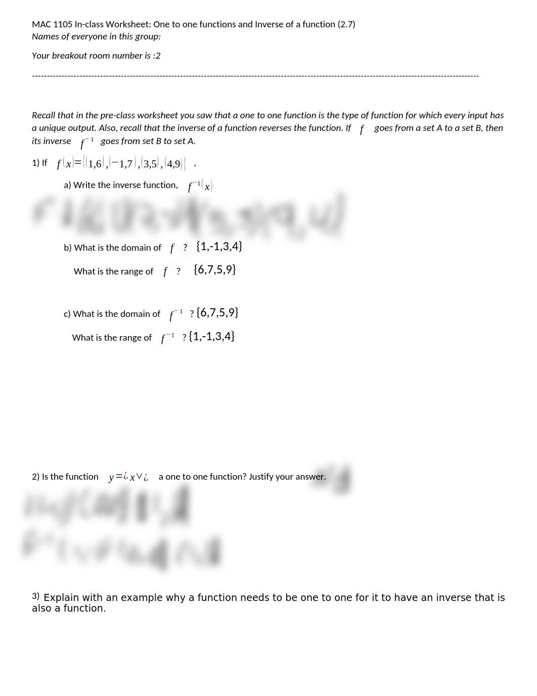 Copy of LA Summer 2020 Week 4 Class 2 One to one and inverse functions.docx_dcj8at5jk8w_page1