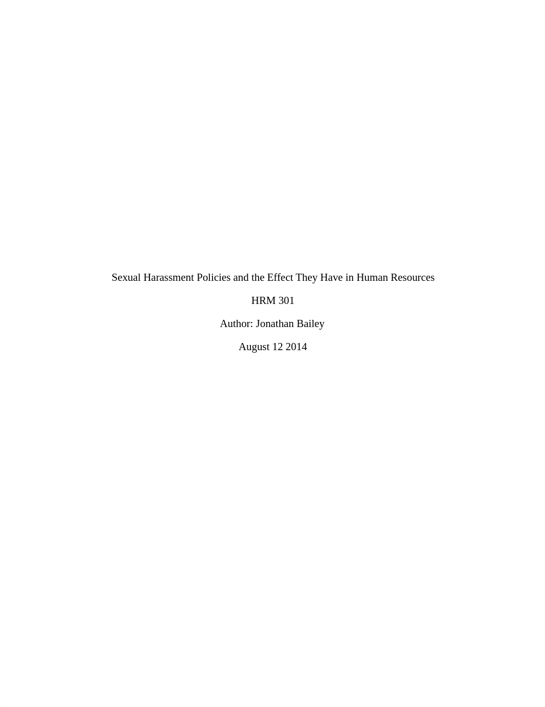 Sexual Harassment Policies and They Effect Human Resources (Final paper).docx_dcj8n7feb72_page1