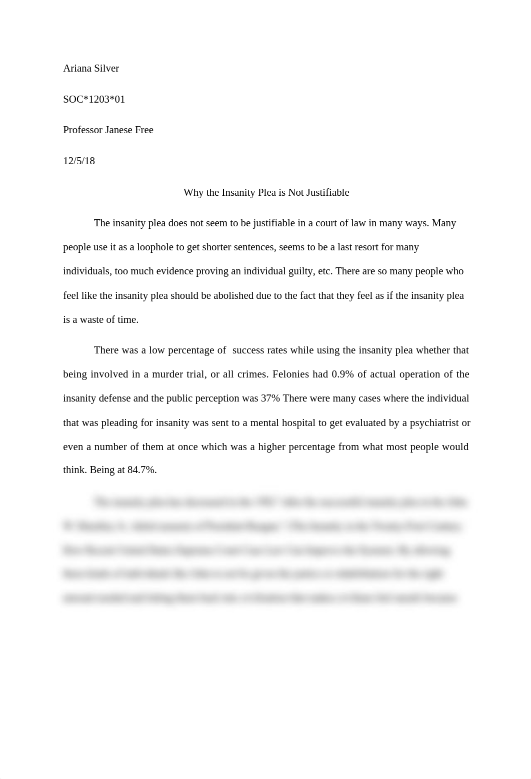 Why The Insanity Plea Is Not Justifiale Crime and Justice FInal Paper.docx_dcj9frbsocj_page1