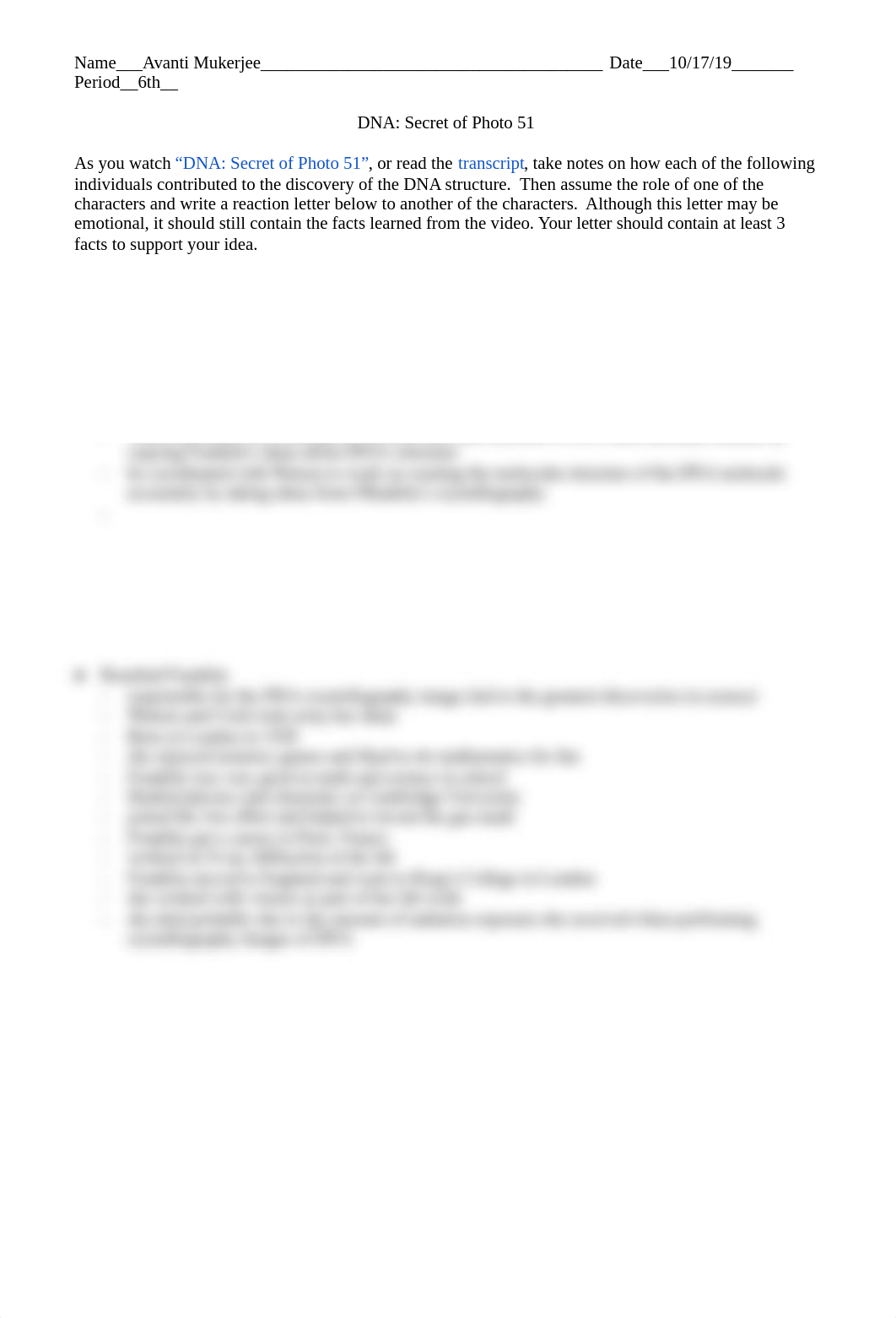 DNA_ Secret to Photo 51 Essay-1.doc.docx_dcjj3edtg3t_page1