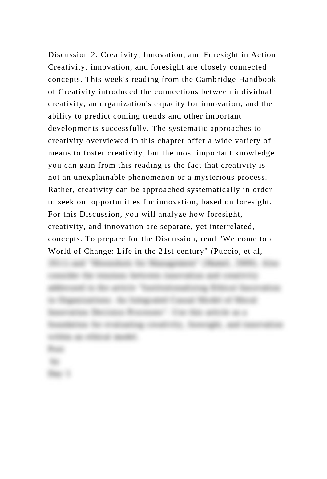 Discussion 2 Creativity, Innovation, and Foresight in ActionCreat.docx_dcjjsckasfg_page2