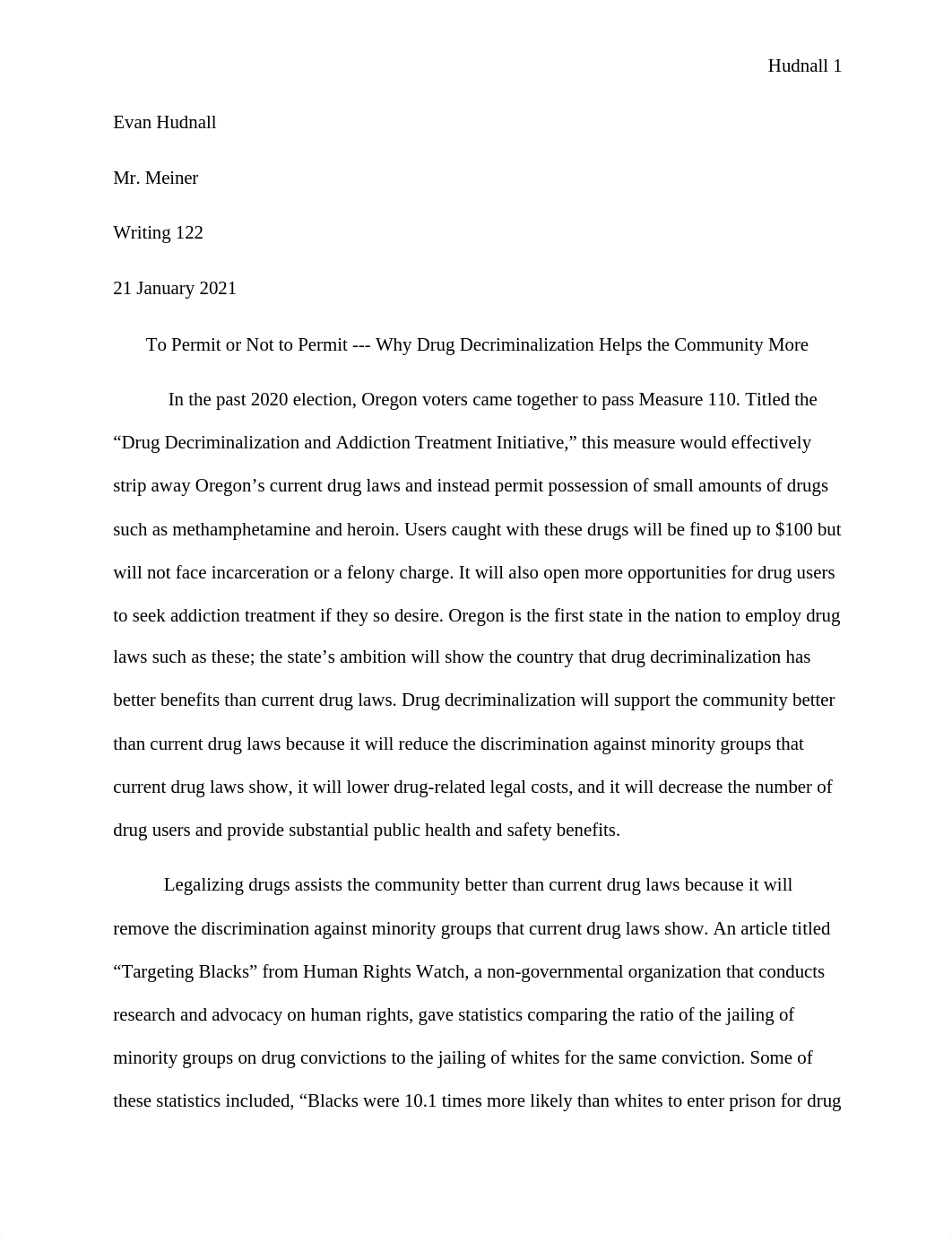 To Permit or Not to Permit --- Why Drug Decriminalization Helps the Community More EH.docx_dcjoxc00nsn_page1