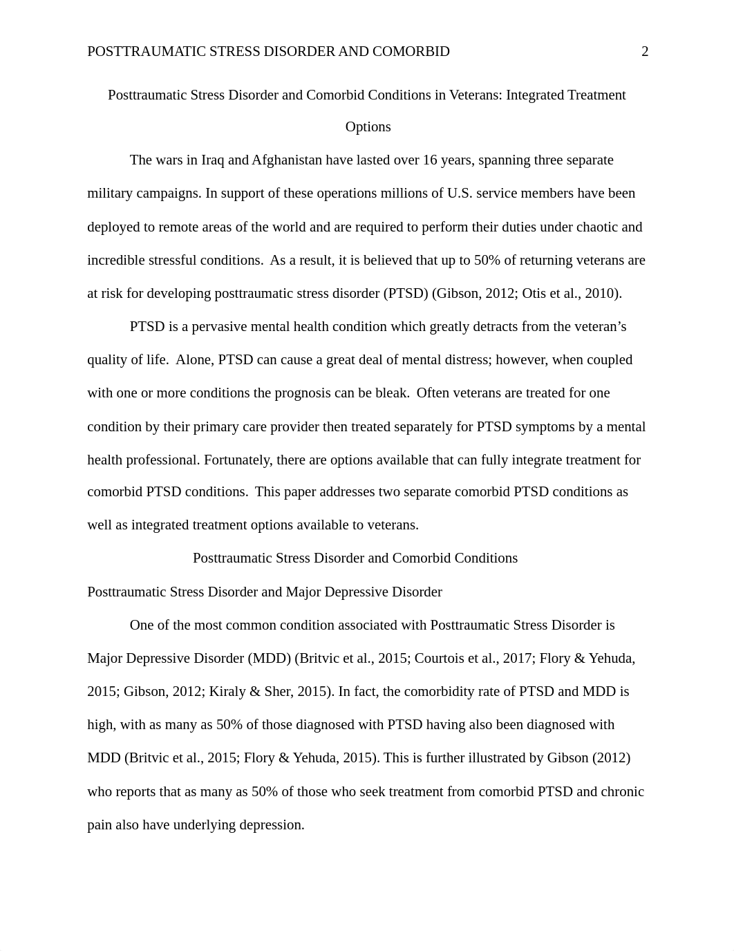 Posttraumatic Stress Disorder and Comorbid Conditions in Veterans Integrated Treatment Options.docx_dckmgbina2k_page2