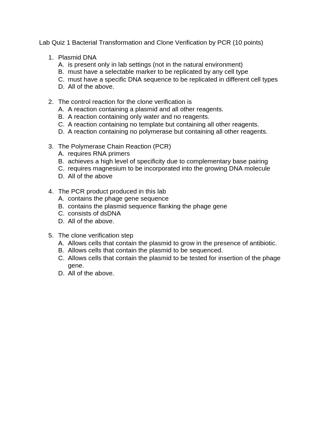 Lab Quiz 1 Bacterial Transformation and Clone Verification by PCR.docx_dcl2h01doq5_page1