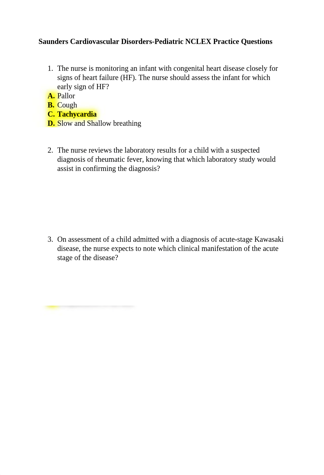 Saunders Cardiovascular Disorders Test 5.doc_dcl79k071tf_page1