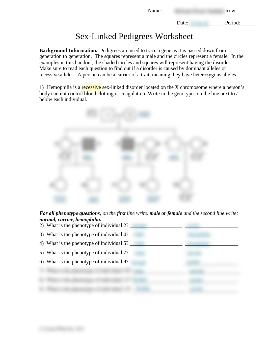 worksheet 4 sexlinked pedigrees answer.pdf_dclhpw967iv_page1