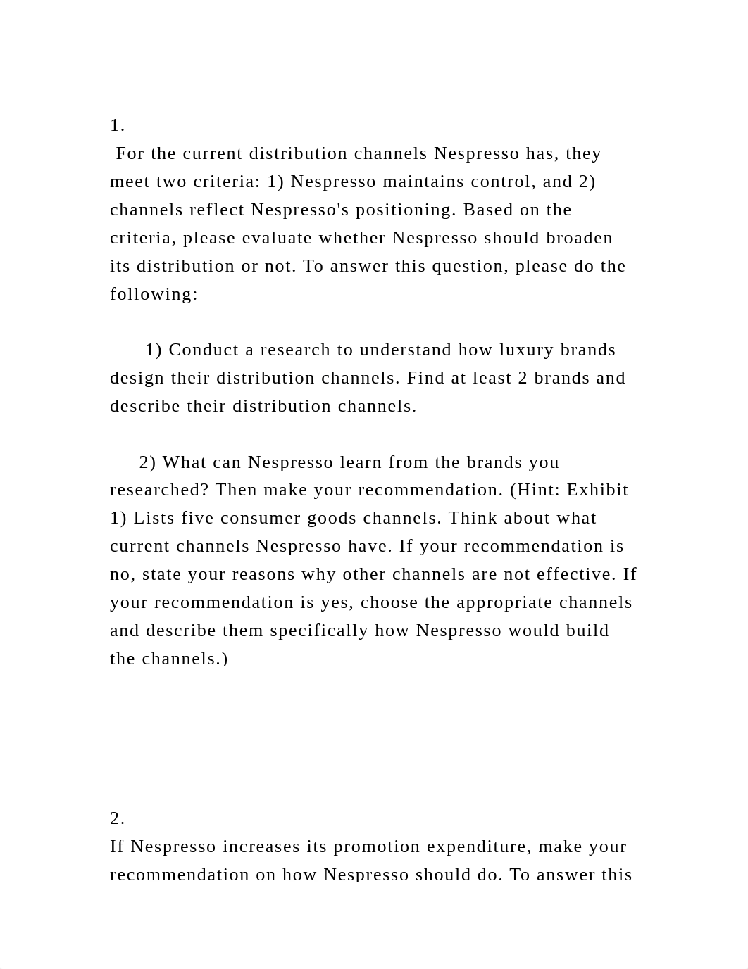 1. For the current distribution channels Nespresso has, they meet .docx_dclimeju0b9_page2