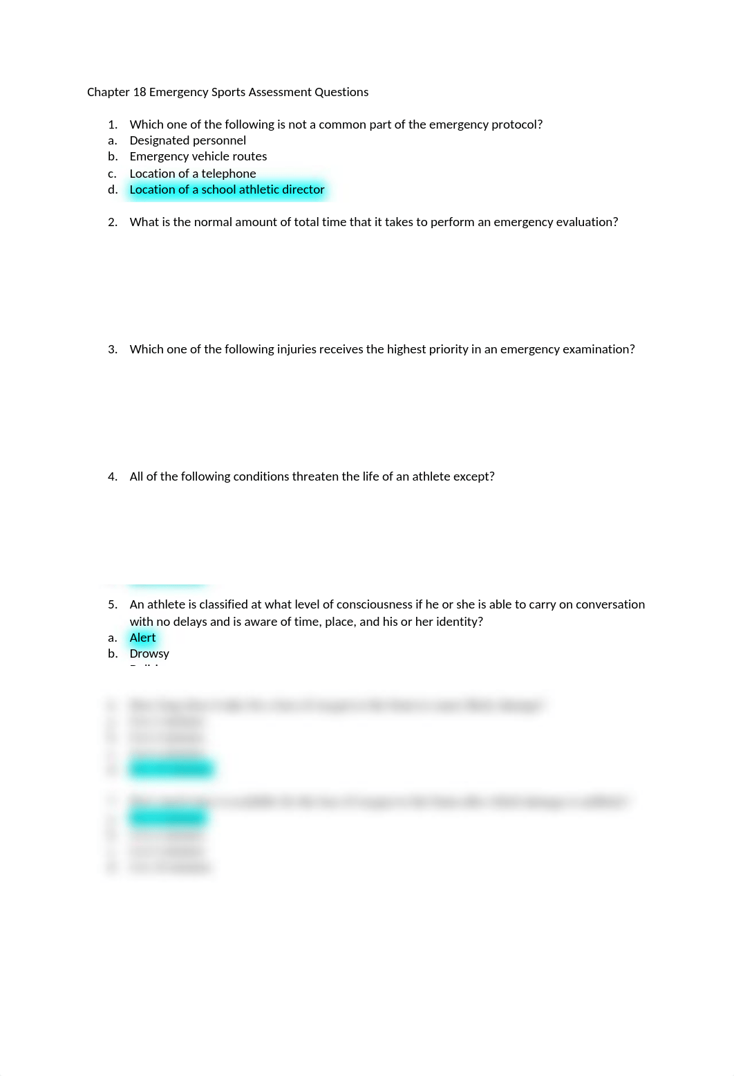 Chapter 18 Emergency Sports Assessment Questions.docx_dcm1q9d8hvc_page1