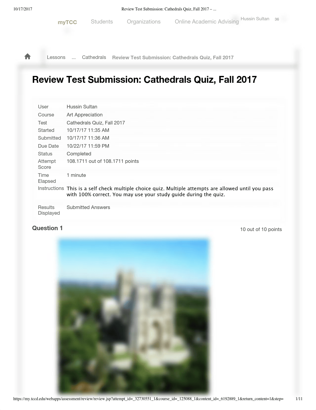 Review Test Submission- Cathedrals Quiz, Fall 2017 - ....pdf_dcm2imnqgw5_page1