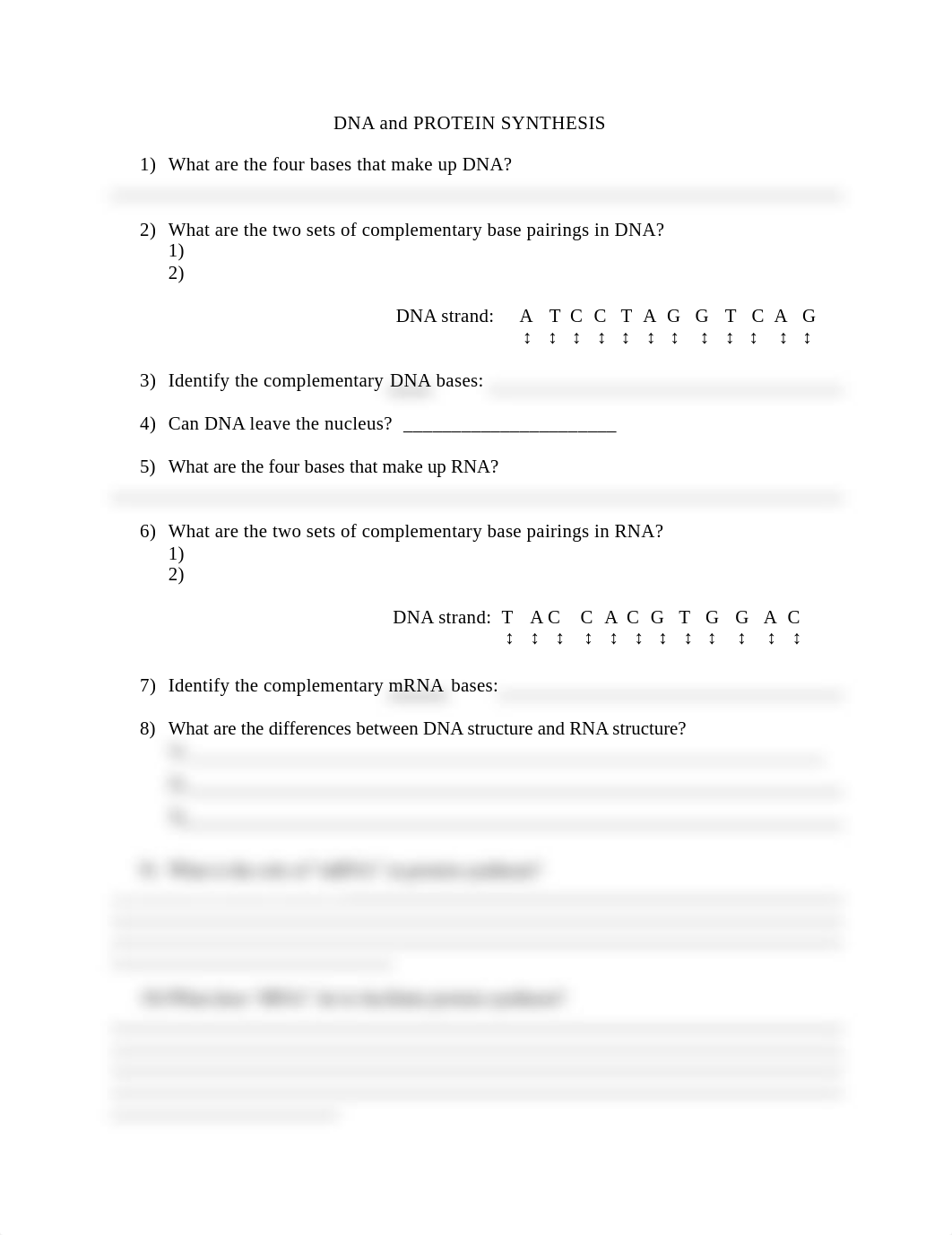 DNA and PROTEIN SYNTHESIS Worksheet.docx.pdf_dcm4q94vu7u_page1