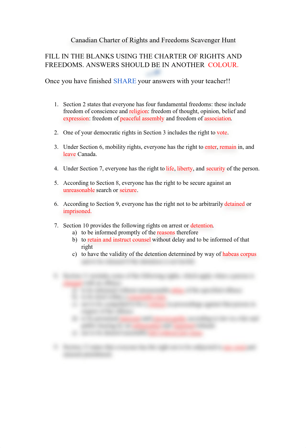 Canadian Charter of Rights and Freedoms Scavenger Hunt.pdf_dcmhui69ny7_page1