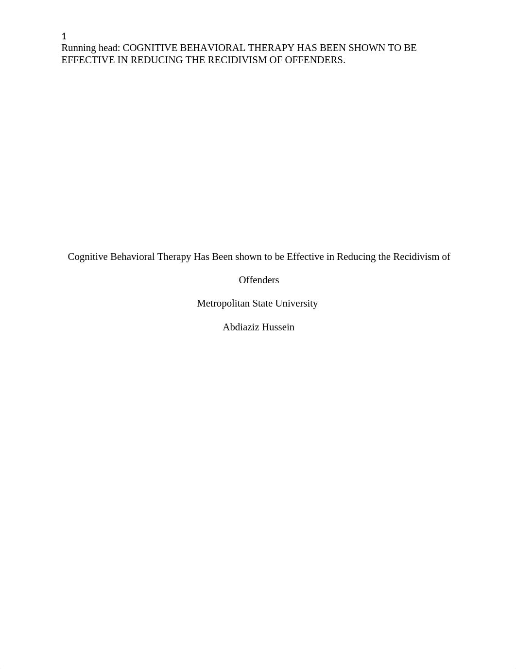 Cognitive Behavioral Therapy Has Been Shown to be Effective in Reducing the Recidivism of Offender.d_dcmjxnkah1q_page1