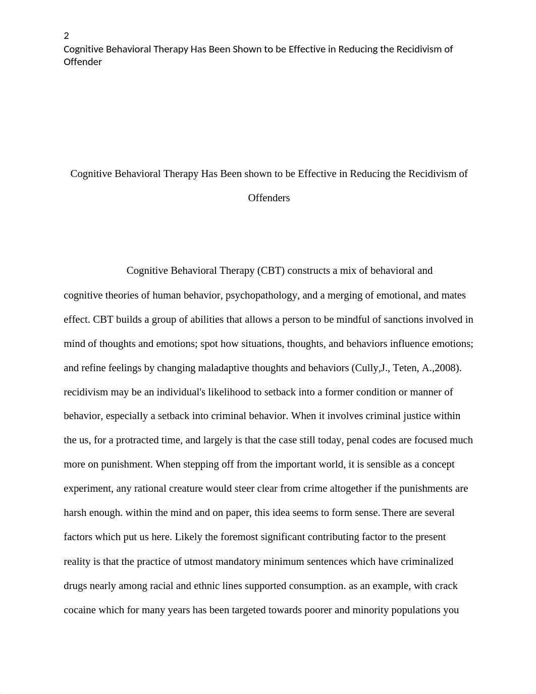 Cognitive Behavioral Therapy Has Been Shown to be Effective in Reducing the Recidivism of Offender.d_dcmjxnkah1q_page2