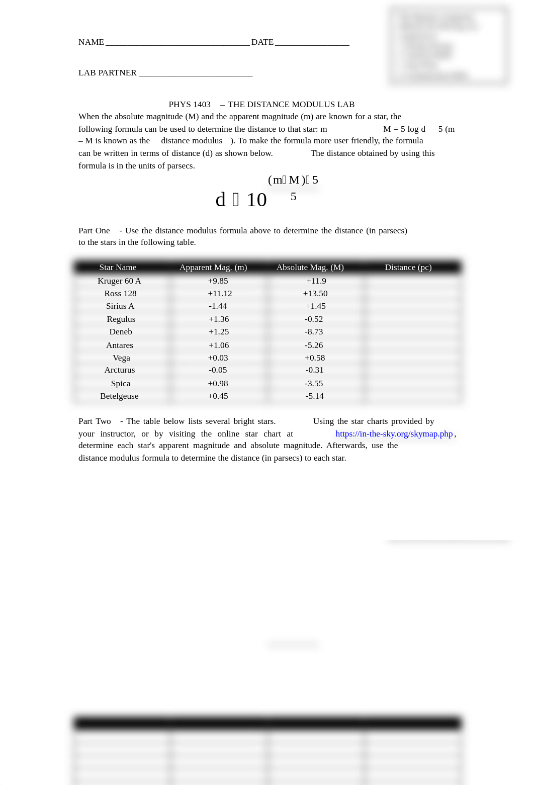 PHYS 1403 - LAB 08 The Distance Modulus.pdf_dcmtaqce4ze_page1