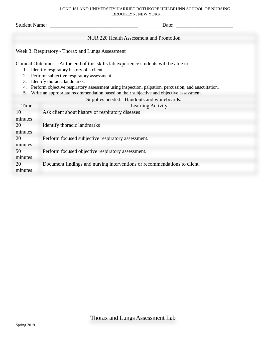 NUR 220L Week 3 Revised Respiratory Lungs and Thorax Assessment - STUDENT VERSION.doc_dco9mi9d3cv_page1