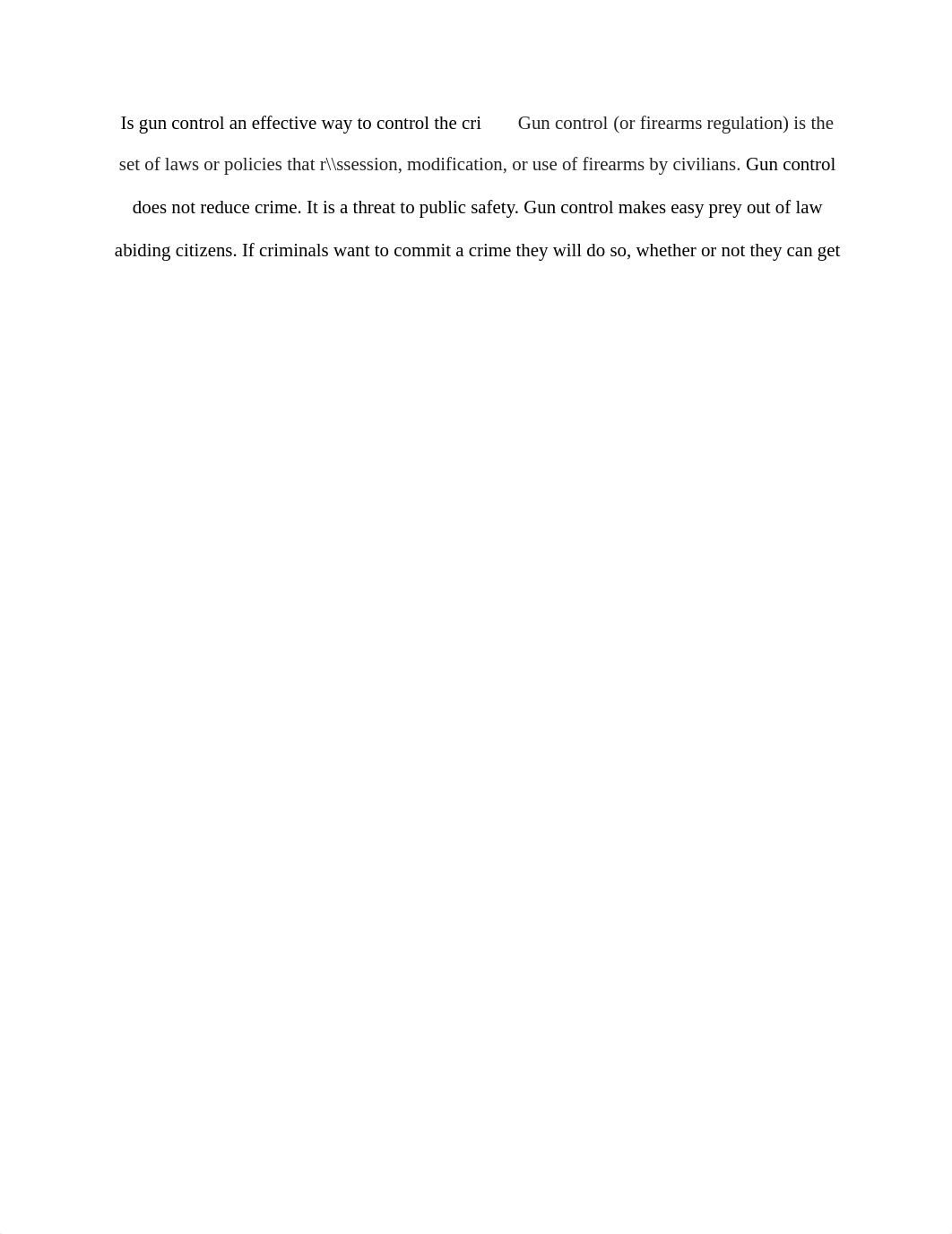 Is gun control an effective way to control the cri Gun control.docx_dconxkq5at5_page1