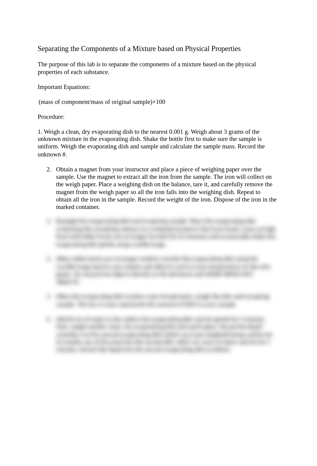 Separating the Components of a Mixture based on Physical Properties Pre -lab_dcor3ea64h2_page1