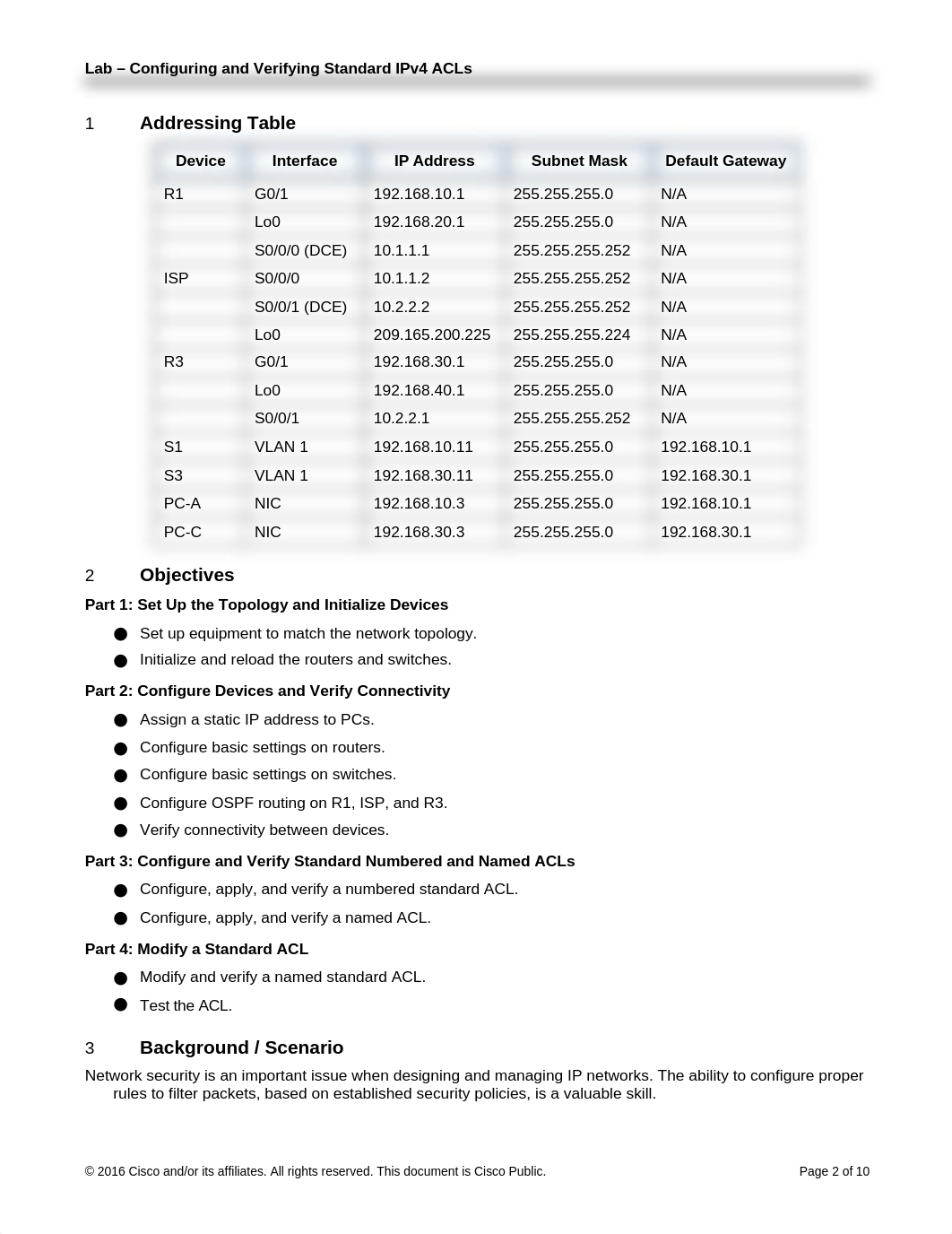 7.2.2.6 Lab - Configuring and Modifying Standard IPv4 ACLs hunter.docx_dcorel5rzay_page2