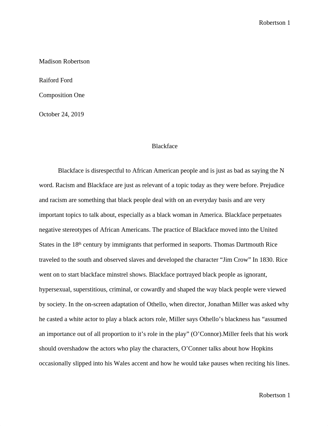 Blackface Essay.docx_dcownachy98_page1