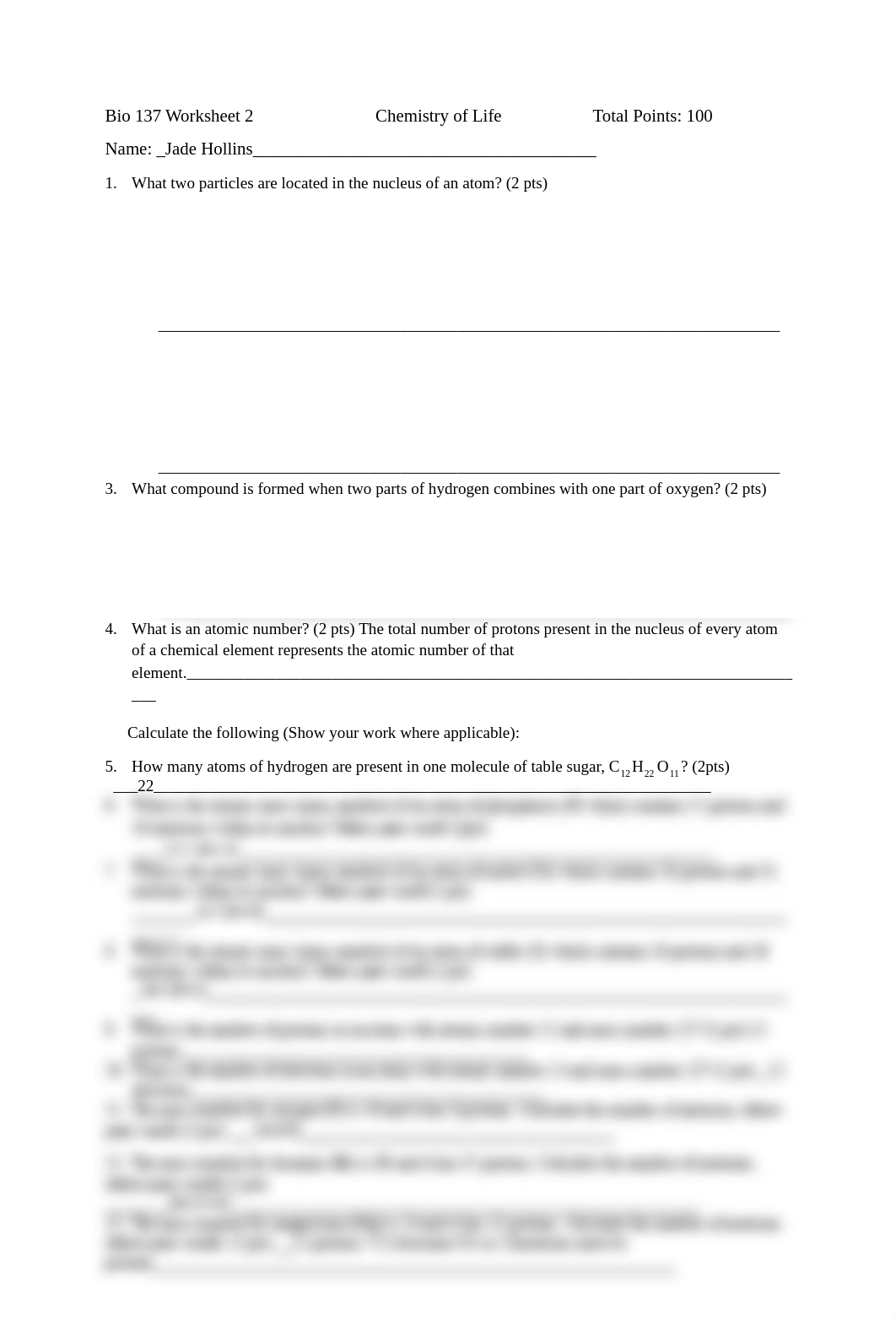 Bio 137 Worksheet 2                          Chemistry of Life                   Total Points (1).pd_dcp53u12sob_page1