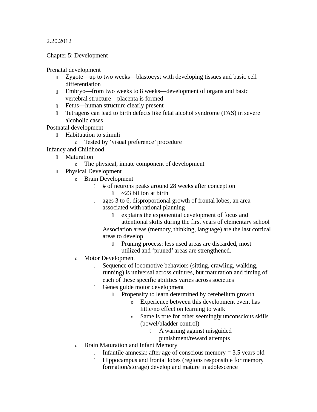 Introduction to Psychology - Prenatal Development Notes_dcpghthjqfc_page1